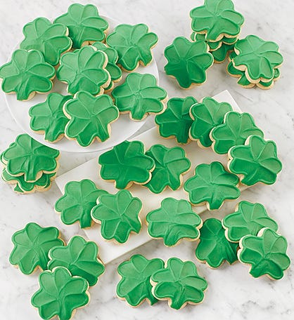 Buttercream Frosted Shamrock Cut-out Cookies